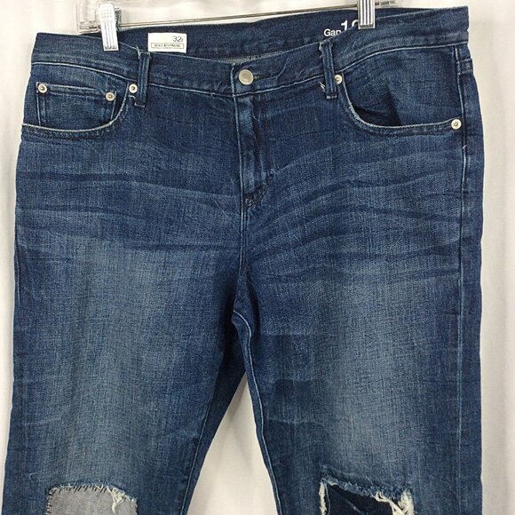 Gap 1969 Sexy Boyfriend Patchwork Jeans Womens 32r Straight Leg - Picture 3 of 9